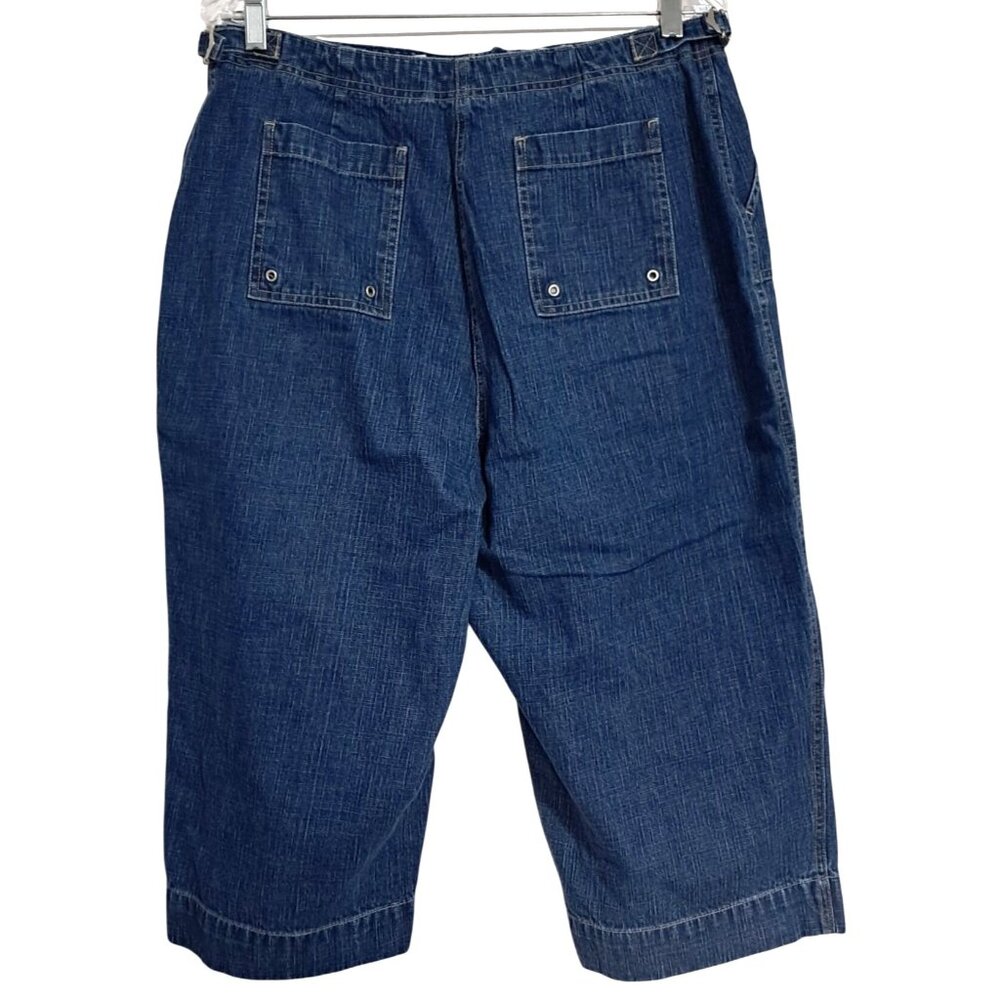 Studio Works Petite Womens Denim Capri Pants Blue Size 16P Cotton Casual - Picture 4 of 10